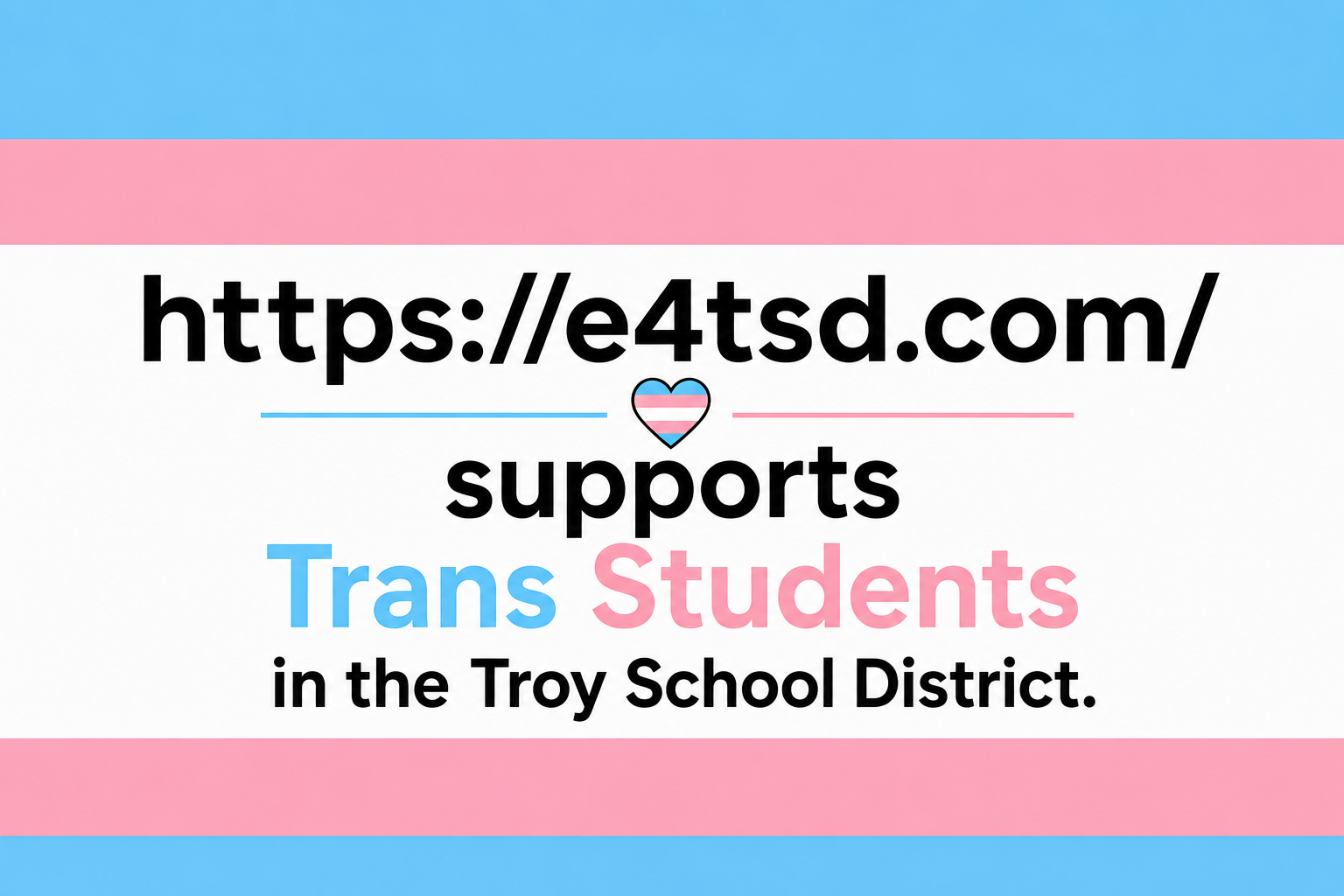 e4tsd.com supports Trans Students in the Troy School District.
